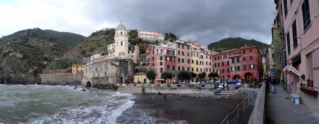 Stop four - Jay and Charlie on the beach at Vernazza