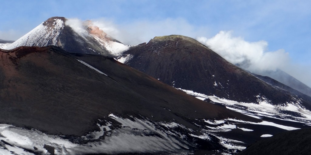 Smoking craters on Mount Etna