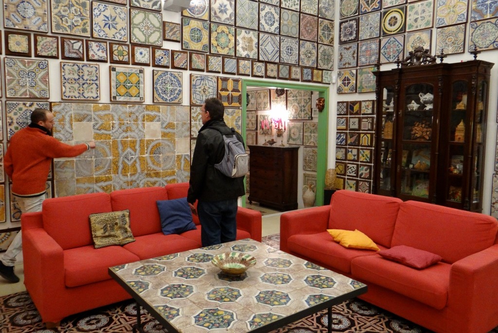 Claudio and Jay in the tile museum aka living room!