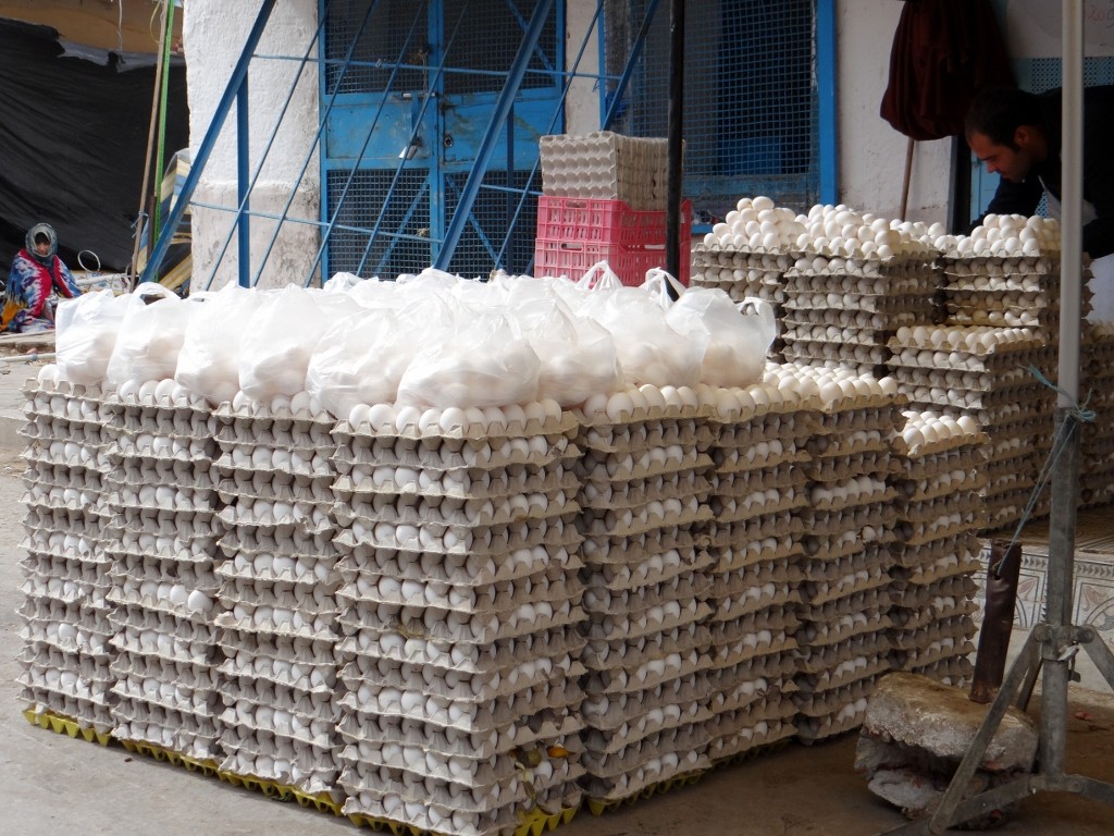 A serious amount of eggs, and this isn't the only egg shop in town! As we know eggs in bags are never practical!