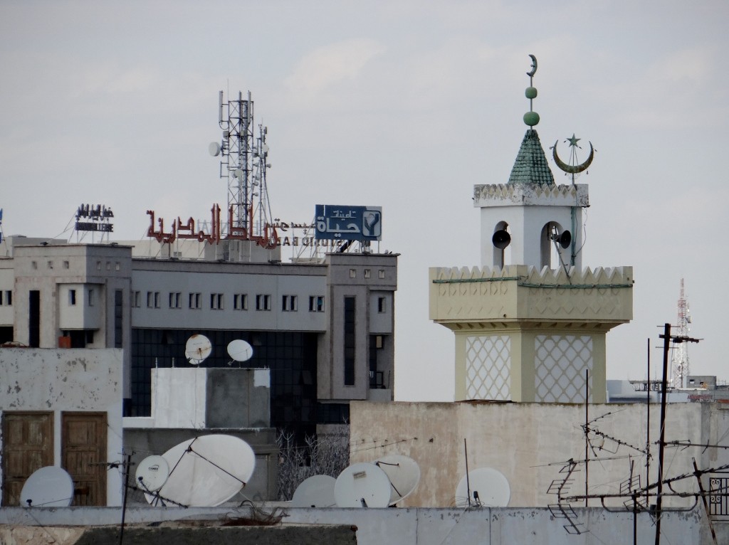 View from the Kasbah roof - telecoms and religion sit side by side