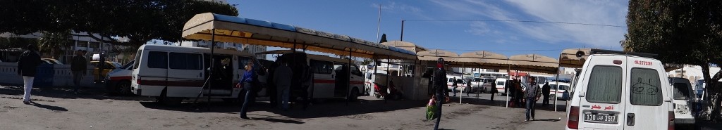 Louage (big multi-person taxi) station in Monastir