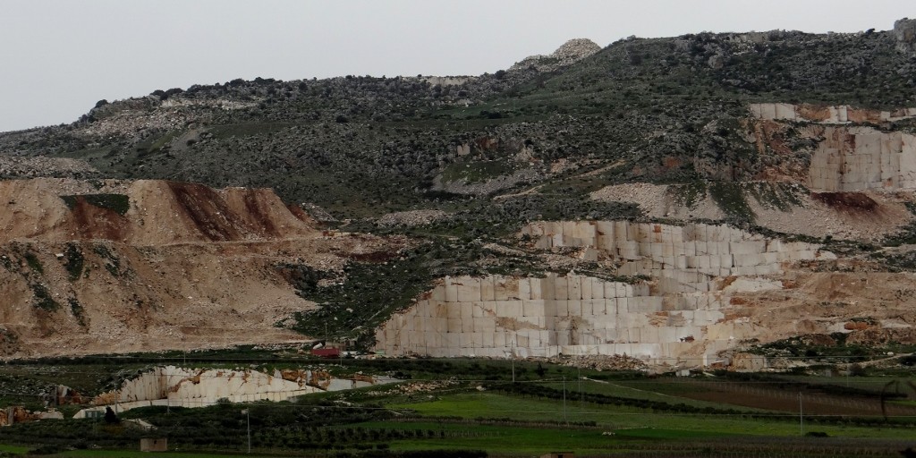 Huge quarries in the hills around us, and most stuff in town made of marble - shop local!