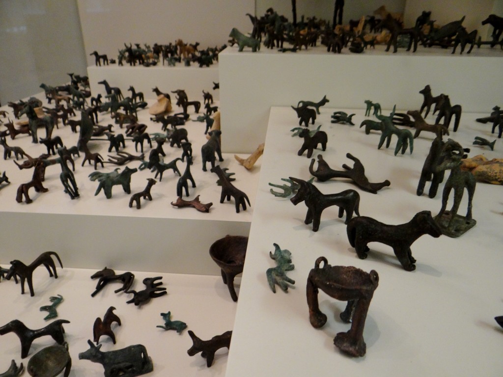 Bronze animal figurines left for the Gods