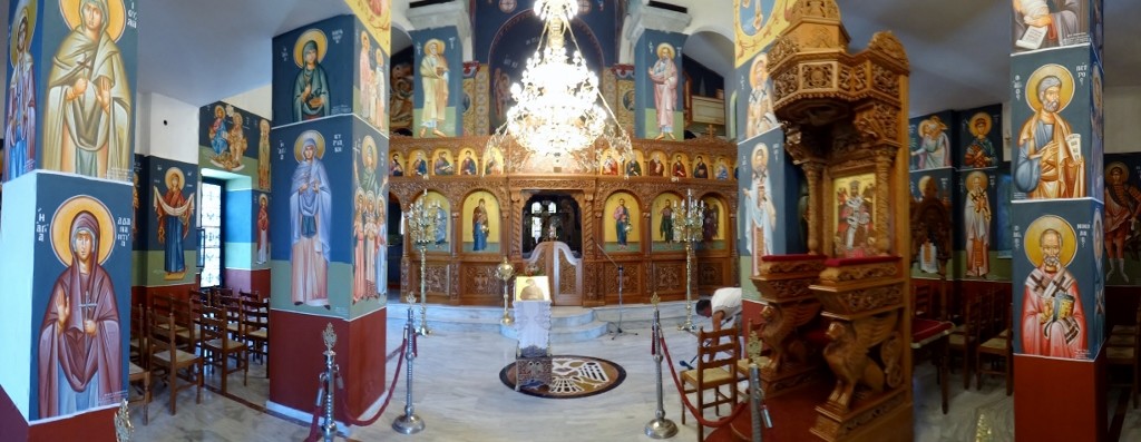 Kitta church, the first floor was built in 1906, but recently another floor has been added - Dimitris told us the people from the area paid for it, the paintings alone must have cost a small fortune in an area with no jobs.
