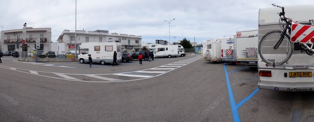 Dave parked with his mates, car parking is at a premium today so a few drivers have decided to convert their cars to motorhomes!