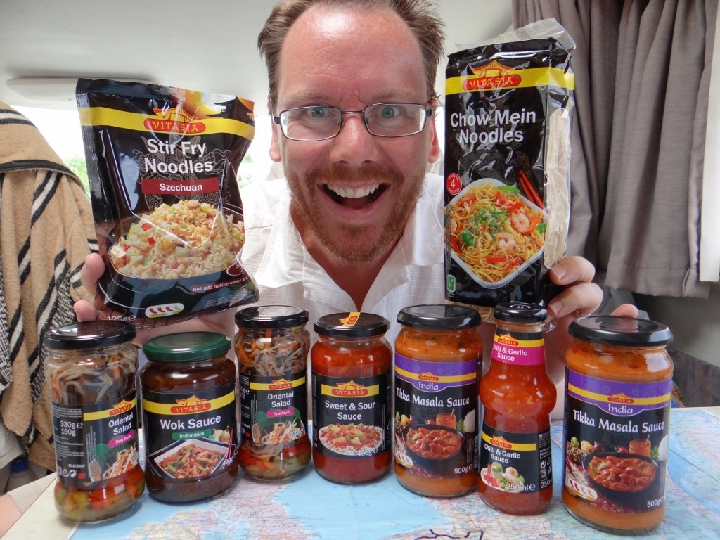 Chinese week at Lidl  - Jay is one happy bunny. Not sure why a curry sauce is part of Chinese week, but we're not complaining!