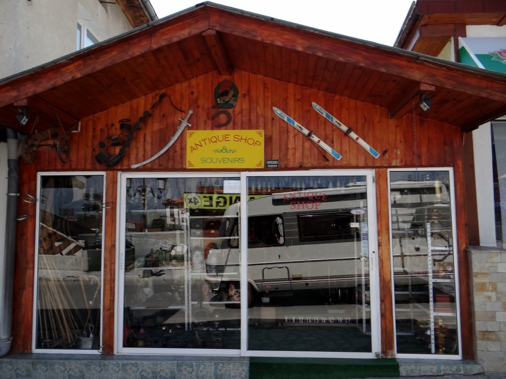 The least conspicuous ski rental shop in Bansko has a Dave in the window!