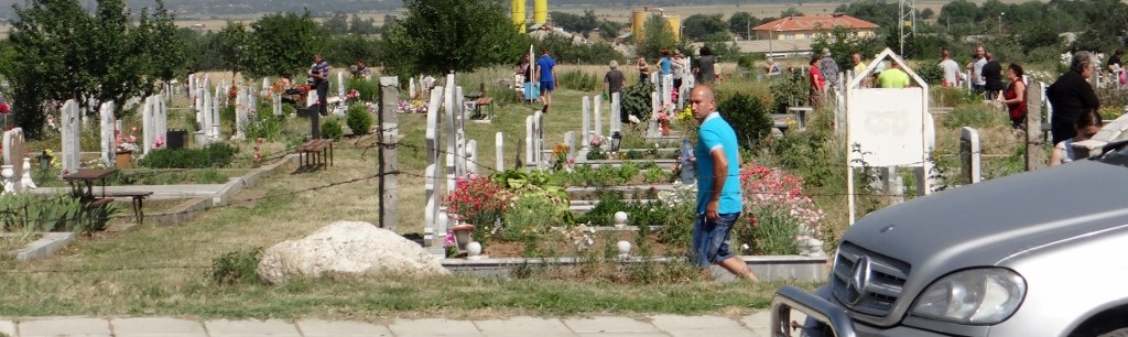 Villagers at the graves 