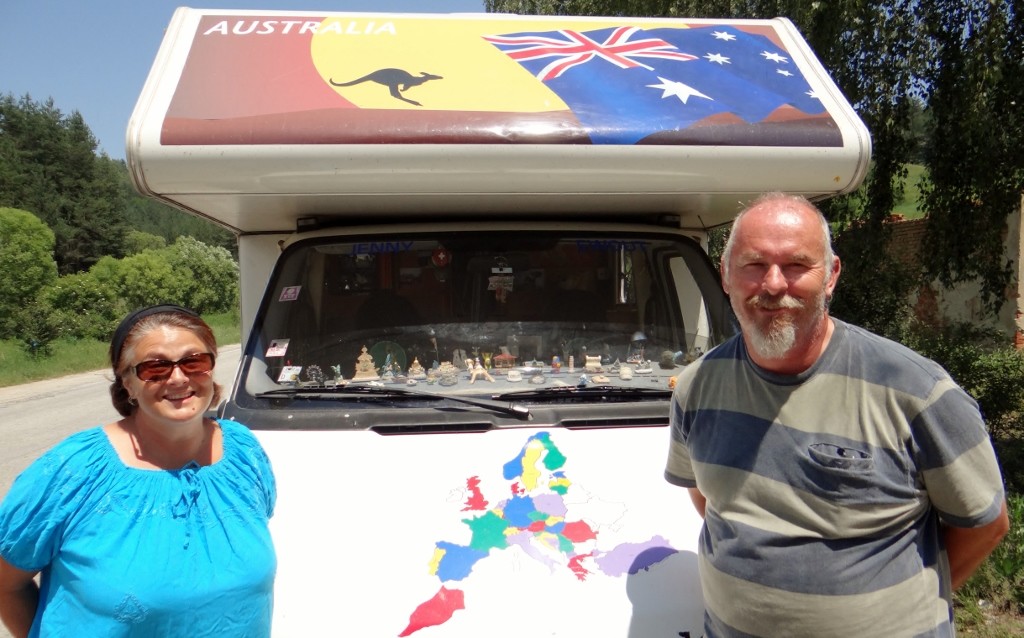 Jenny and Ewot with their Kangaroo motorhome!