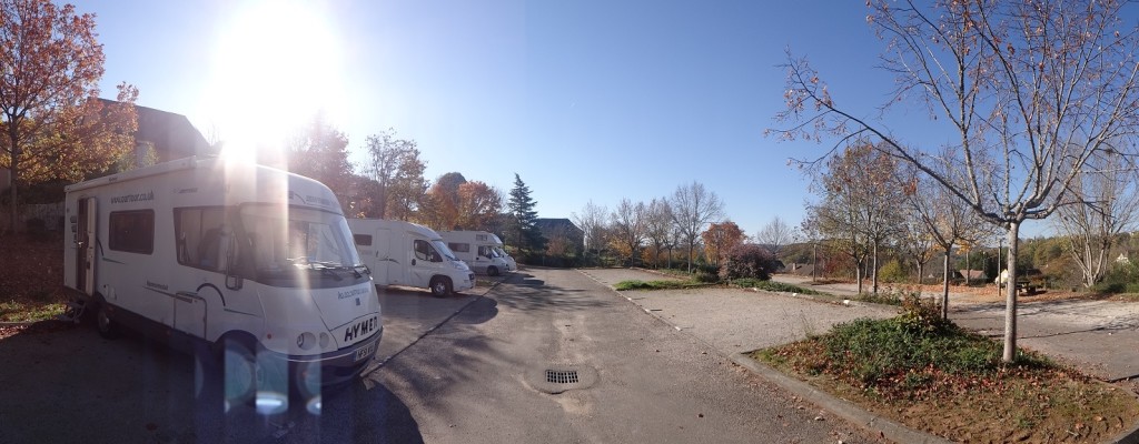 The motorhome aire at Domme. 