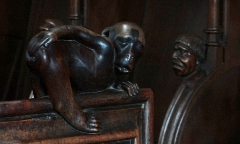 Spotted this cheeky monkey in the choir stalls