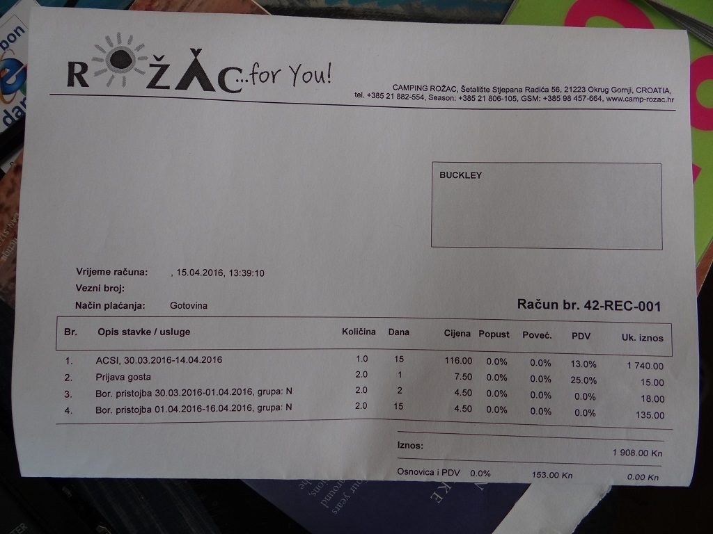 The Bill from Camping Rožac