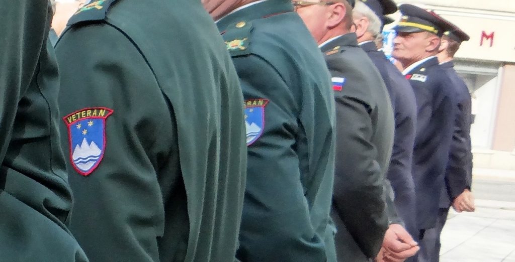 Veterans, presumably of the Ten Day War, when Slovenia fought or independence from Yugoslavia