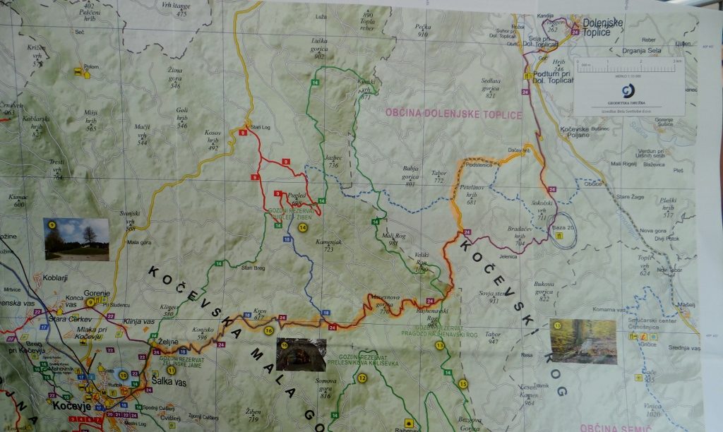 The route we took up to Kren and Base 20, Kočevski Rog, Slovenia