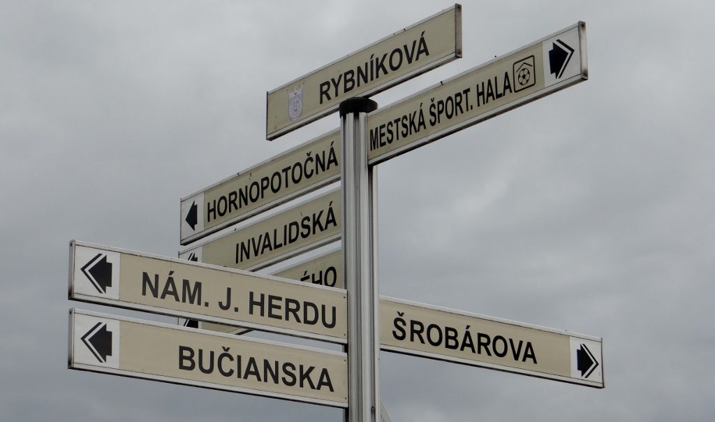Direction sign Slovakia