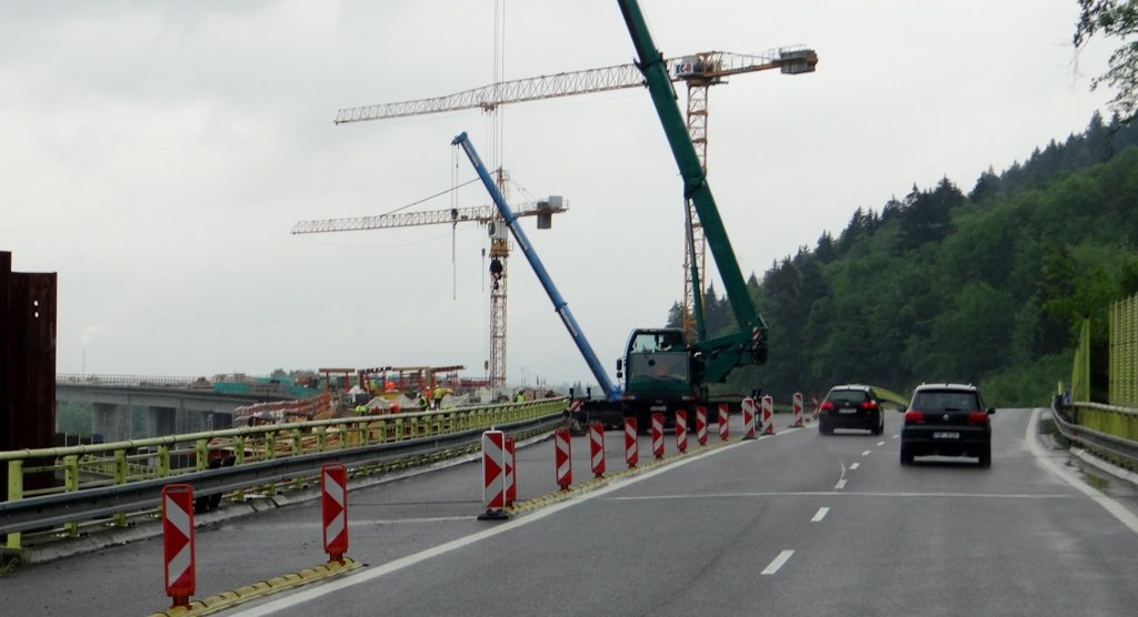 A new section of Slovakia's motorway being born