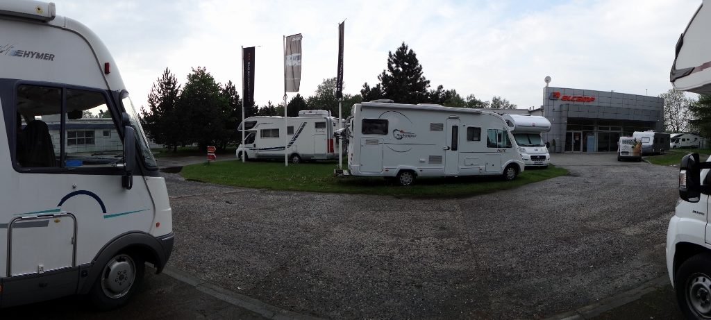 Motorhome parking at El Camp Krakow Poland