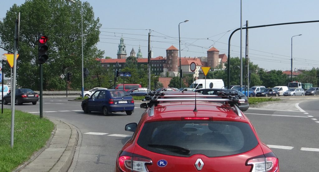 Satnav decision: centre of Krakow looks like the fastest route...