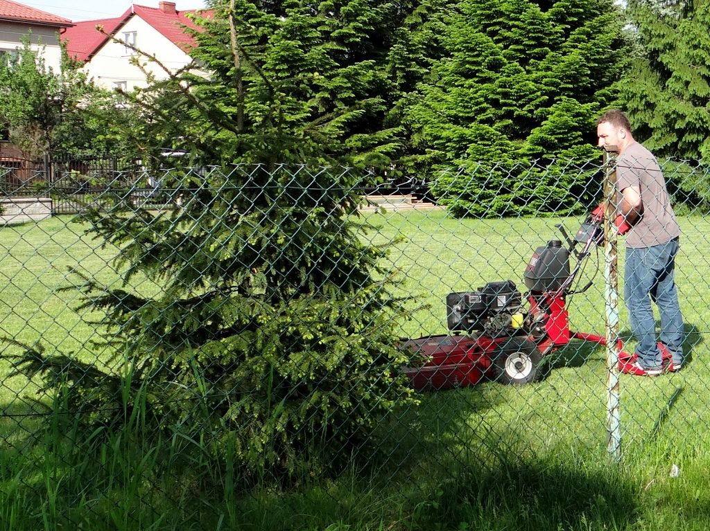 Stand on lawnmower, Augustow, Poland
