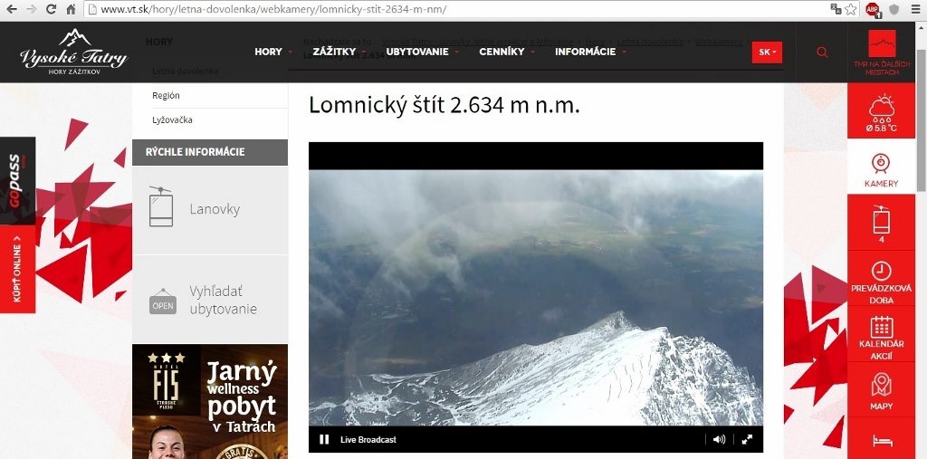 The Lomnický štít webcam showed the air cleared a little after we came back down, but only for an hour or so. It seems getting decent weather up there is a hit-and-miss affair