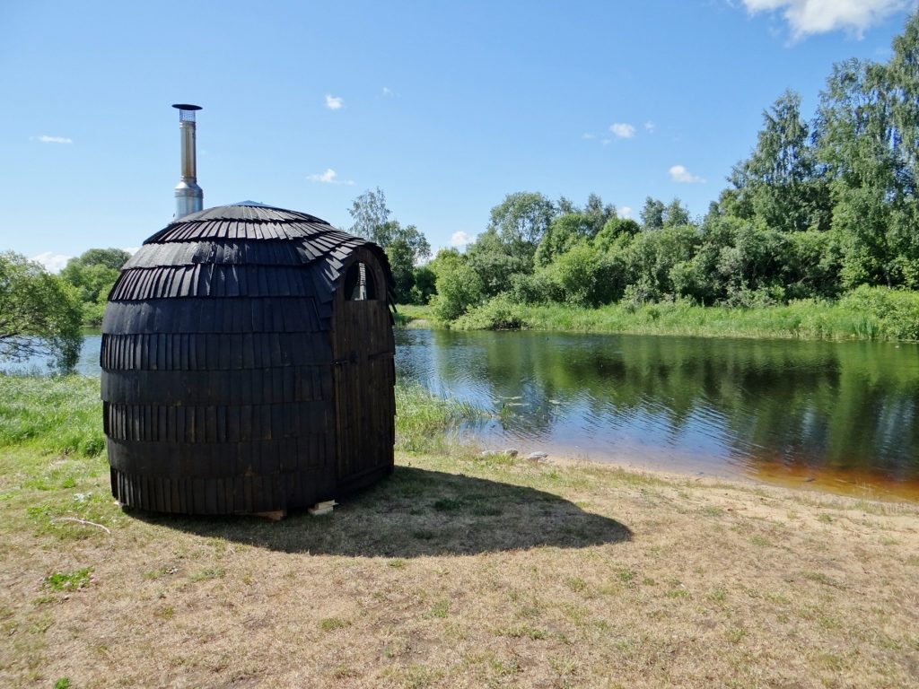 Wooden Sauna by river Estonia