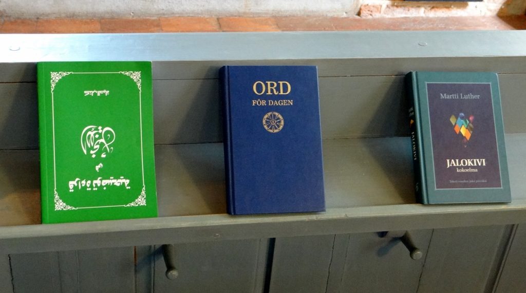 Range of bibles in Nagu Church Finland