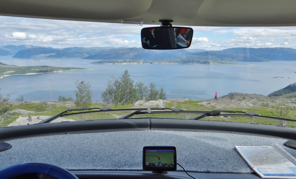 Fjord through windscreen
