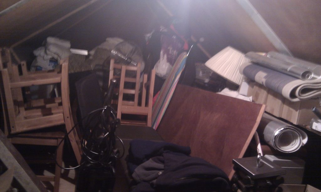 We dreaded having to come back and empty the attic of all of our old stuff!