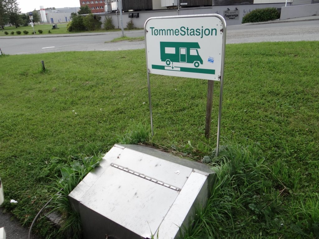Odd design motorhome dump station in Bodø. 