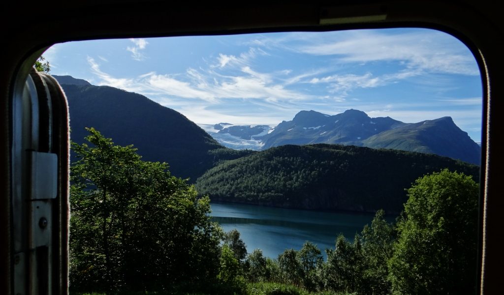 Norway in a Motorhome - Morning glacier view from the door