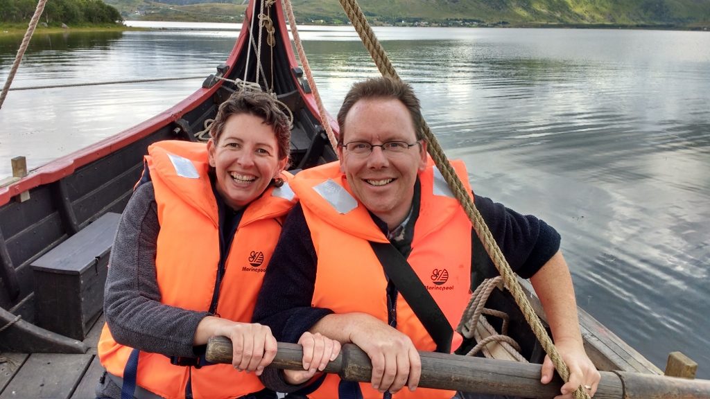 Us two rowing a Viking boat, as you do...