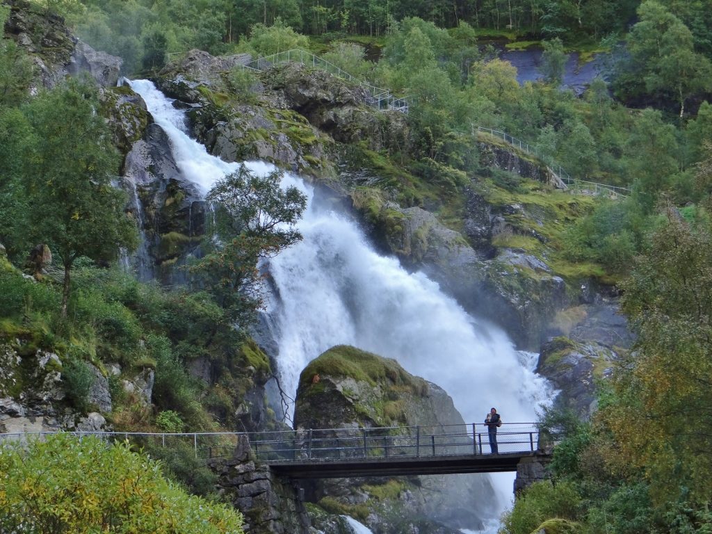 Waterfall near Briksdal Glacier