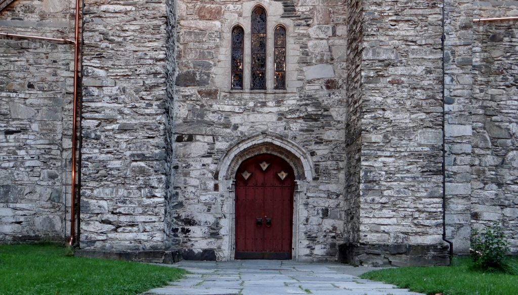 Door of the Day: Voss Church. The stone and stained glass reminded me of home