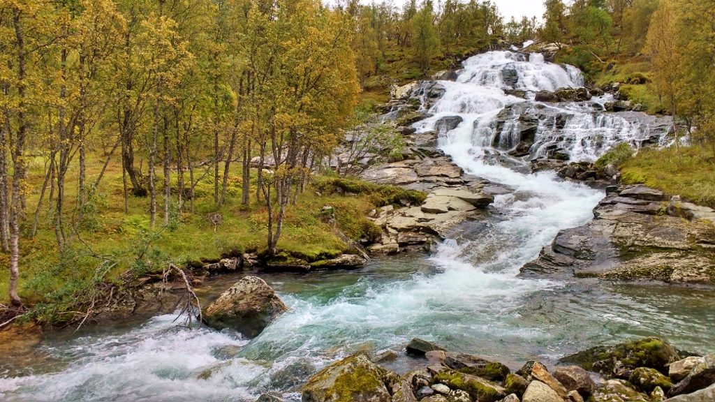 Waterfall on Aurlandsfjellet, Norway