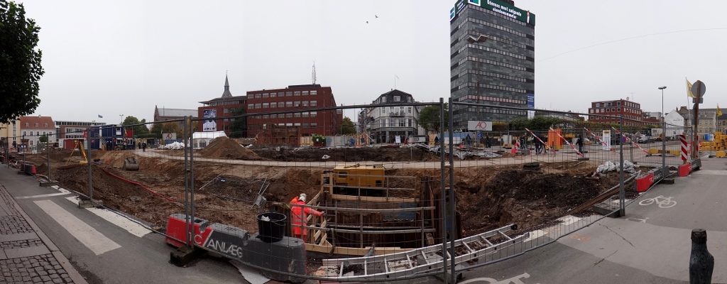 Odense city centre as of Oct 2016 - dug up!