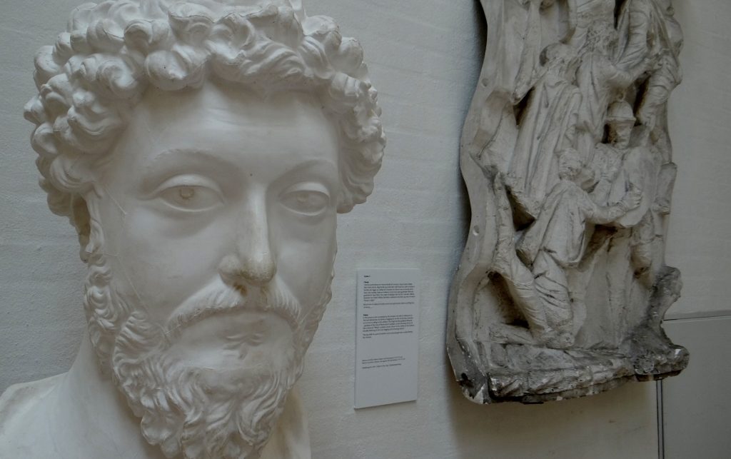 Marcus Aurelius, the great stoic philospher himself, in front of one of the casts
