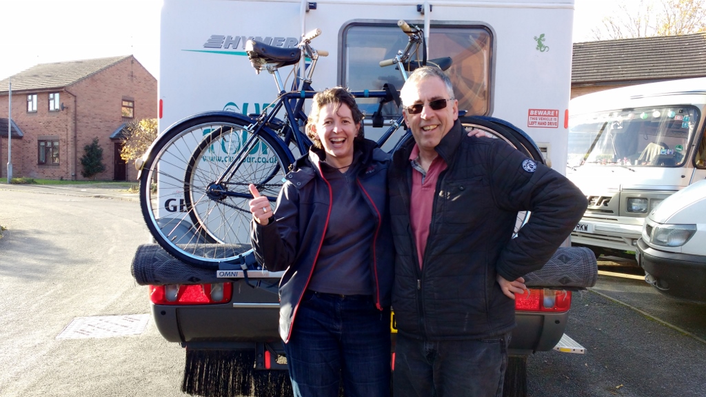 Fellow Hymer-rider Richard gifting us a couple of classic bikes - the generosity of my fellow man never ceases to surprise me