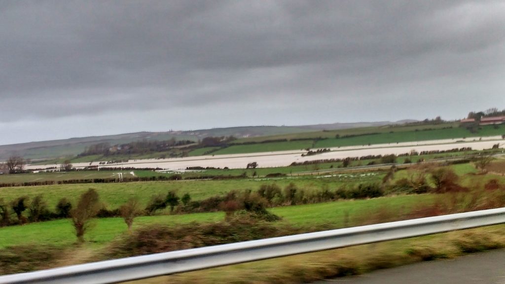 Flooded land Northern France
