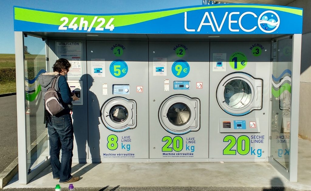 Washing machines in car park France