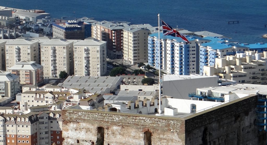 The Union Flag, flying from a Moorish (muslim) castle over a small part of the UK sat on the edge of Europe in Spain. Not surprisingly almost everyone in Gibraltar voted to stay in the EU