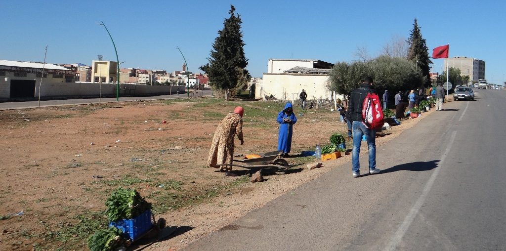 Roadside traders in Morocco