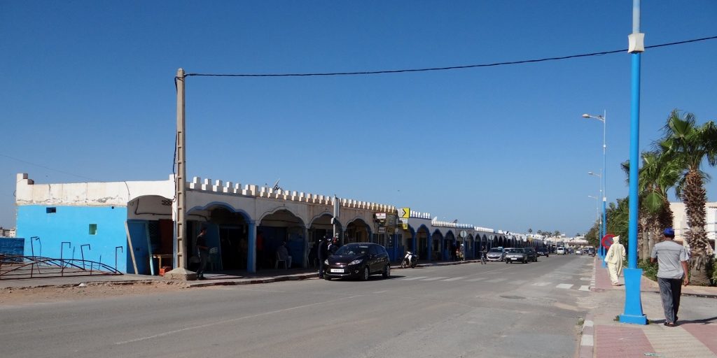 Sidi Ifni's covered cafes, workshops and shops