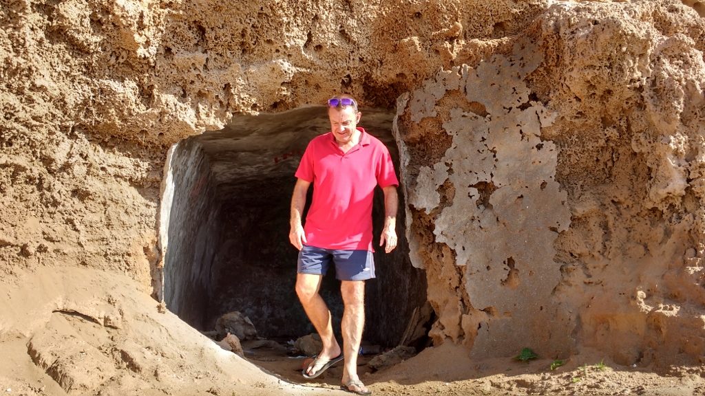 Phil went caveman, finding the doorless ones were being used as toilets...