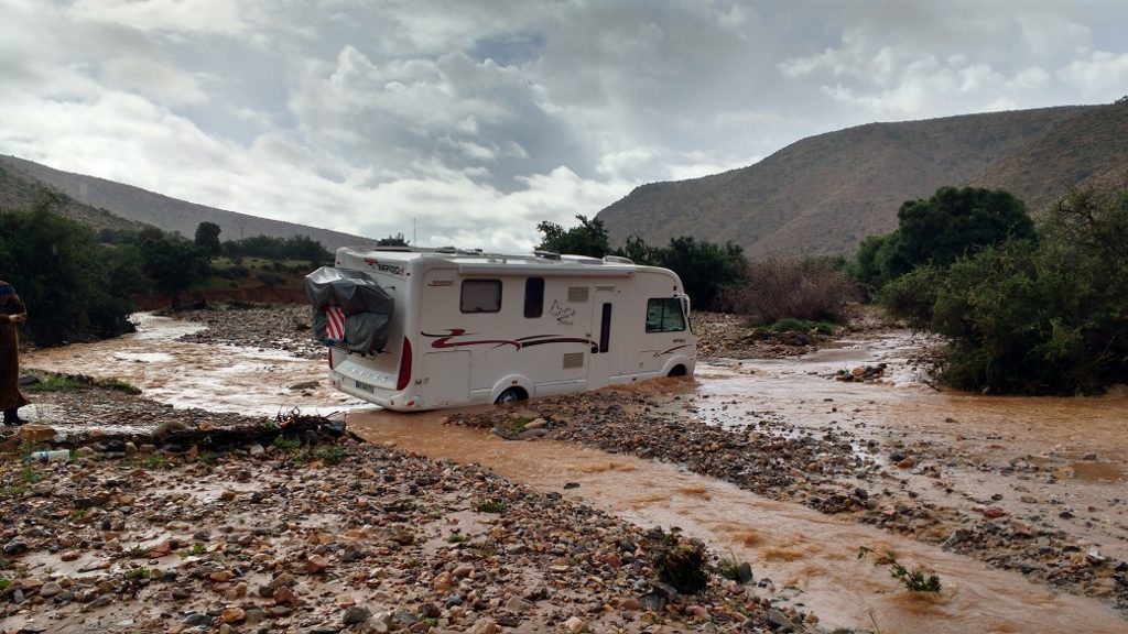 The road out of Camping de La Vallee - no longer passable
