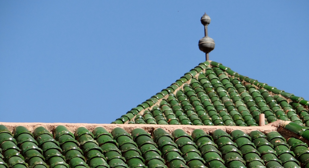 Green tiles on one of Tafraoute's mosques