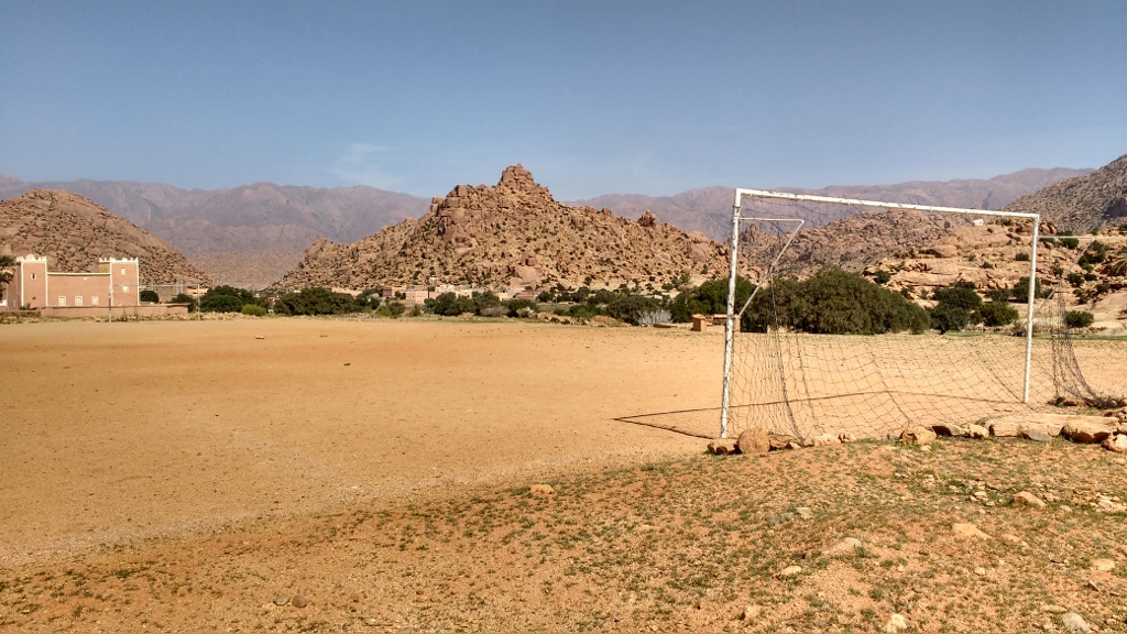 A football pitch in the Anti Atlas mountains