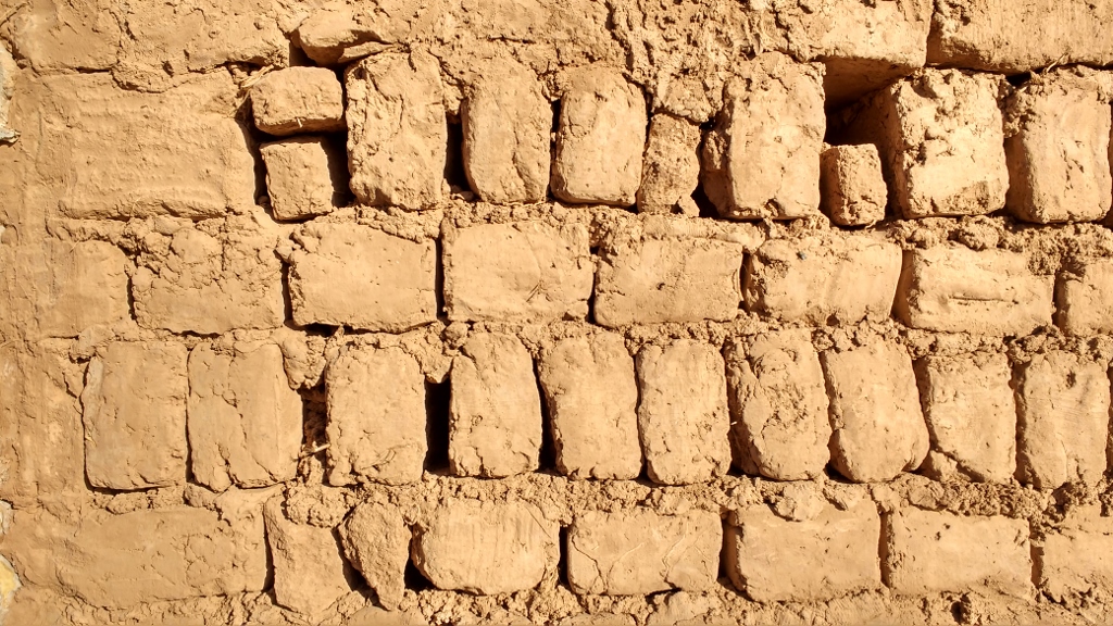A mud brick wall in Morocco