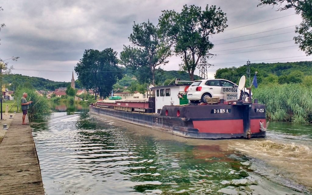 Barge on the canal in Joinville, France