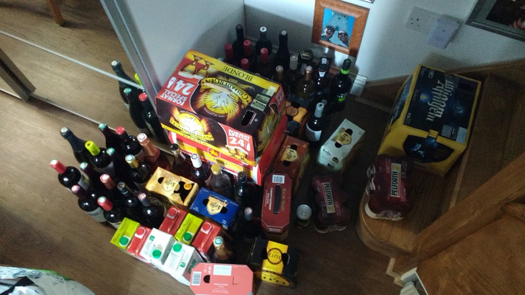 Part of our self-imported beer and wine stash